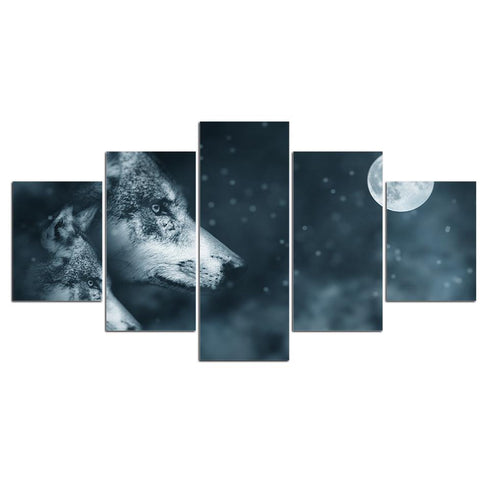 Tableau Loup Lune